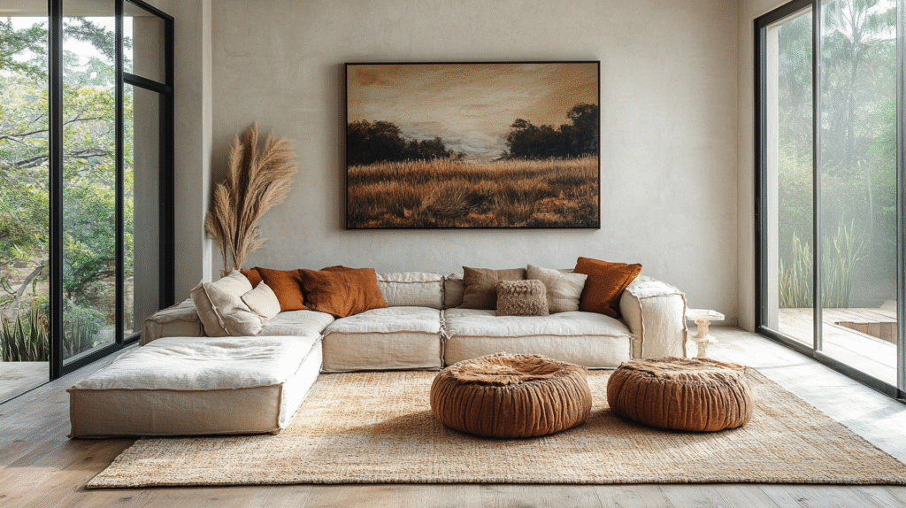 modern boho living room