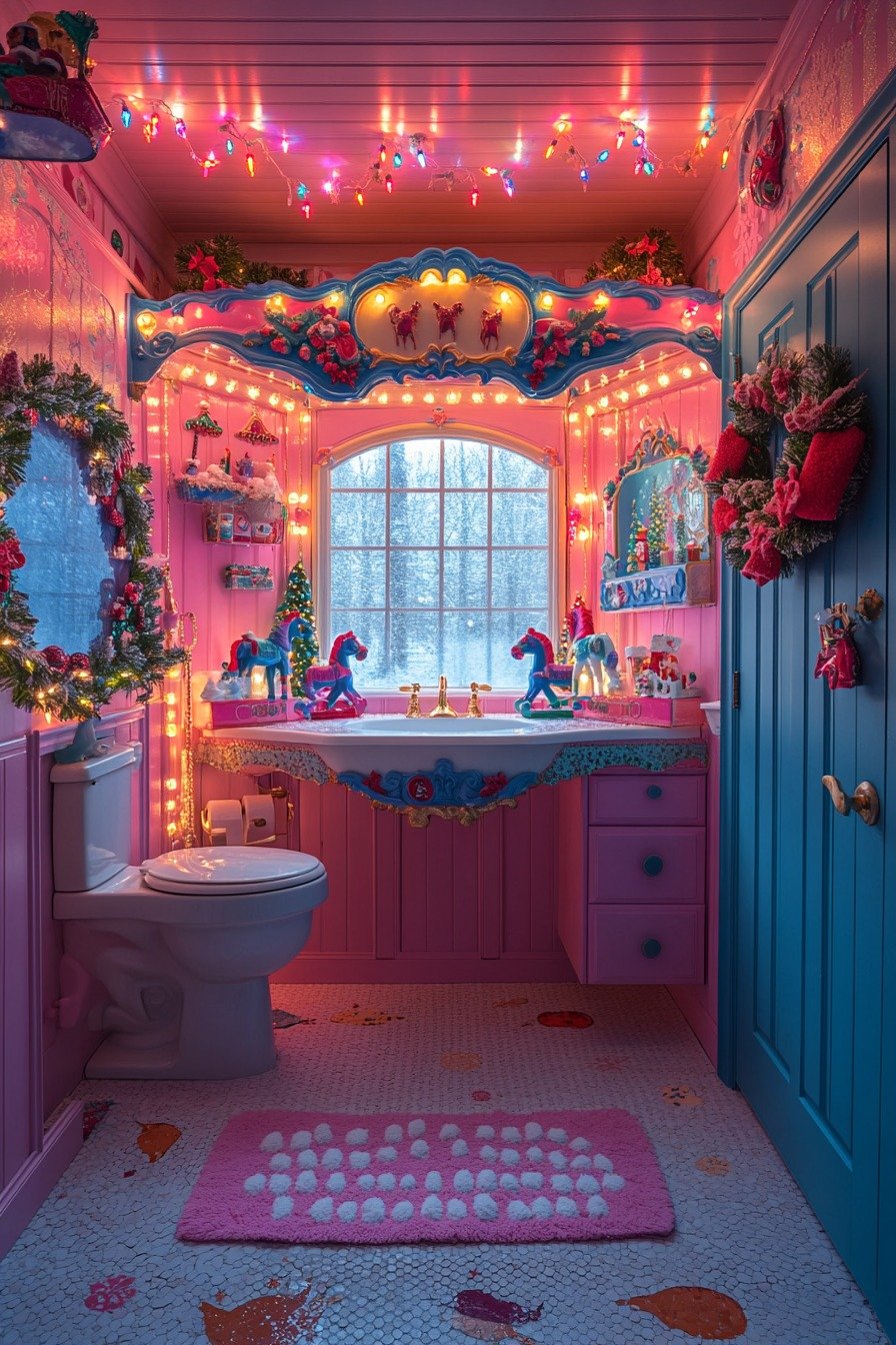 Carousel Cheer Washroom Decor