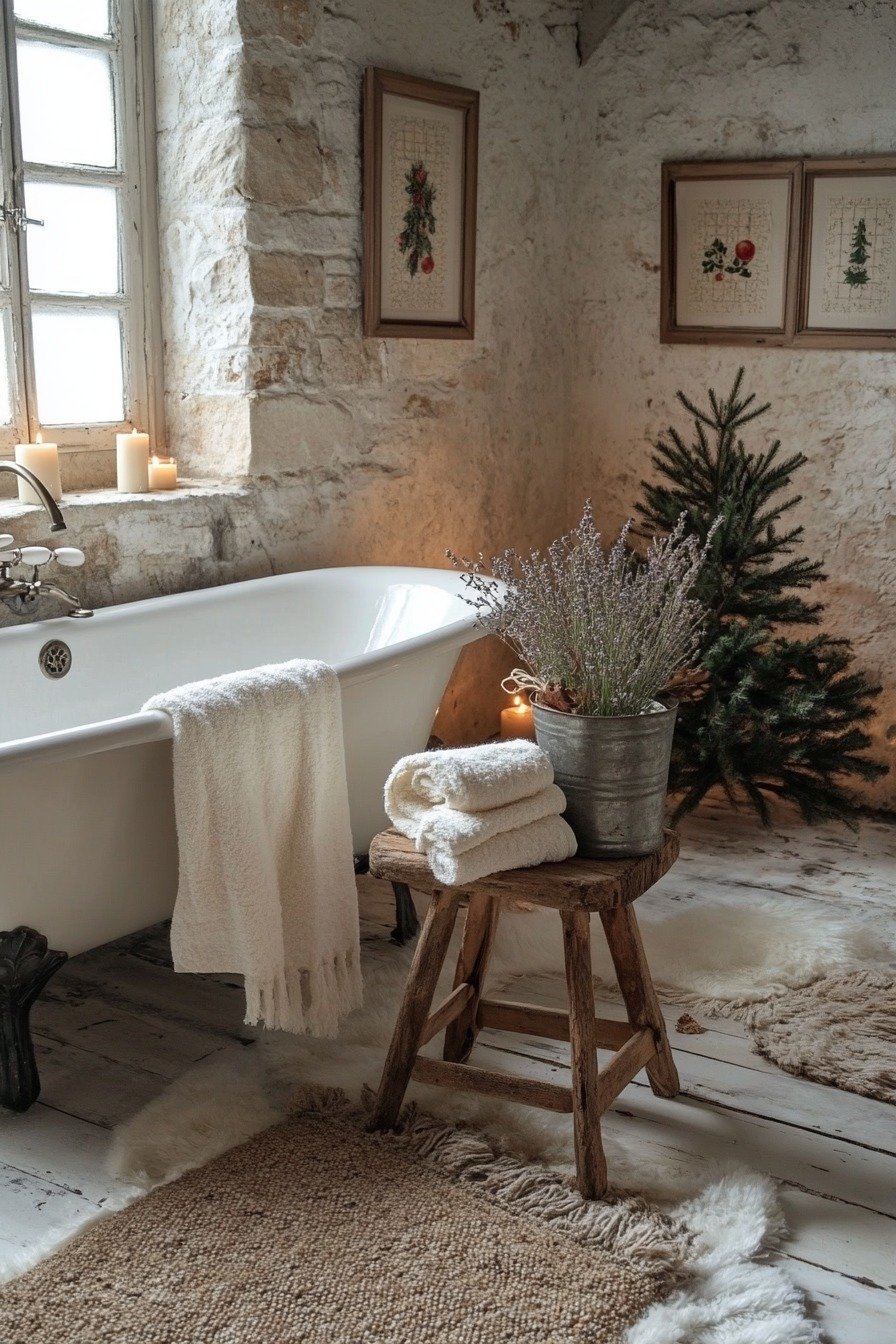 Rustic Bathroom Cozy Delight